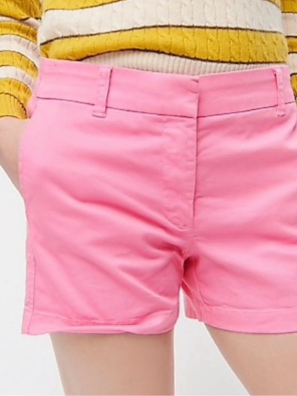 J. Crew Pink Women's 8 Cotton Chino Shorts Cuffed Hems Gently Used Condition